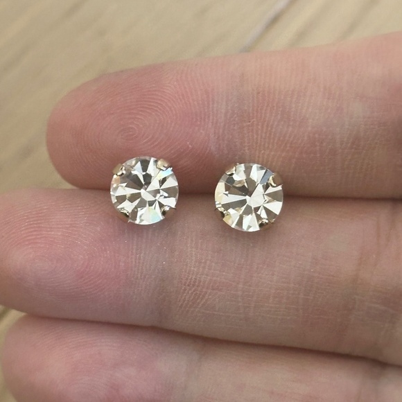 REBEKAH PRICE Crystal and Gold Earrings - 0.25 inches, Swarovski crystals - Picture 3 of 5